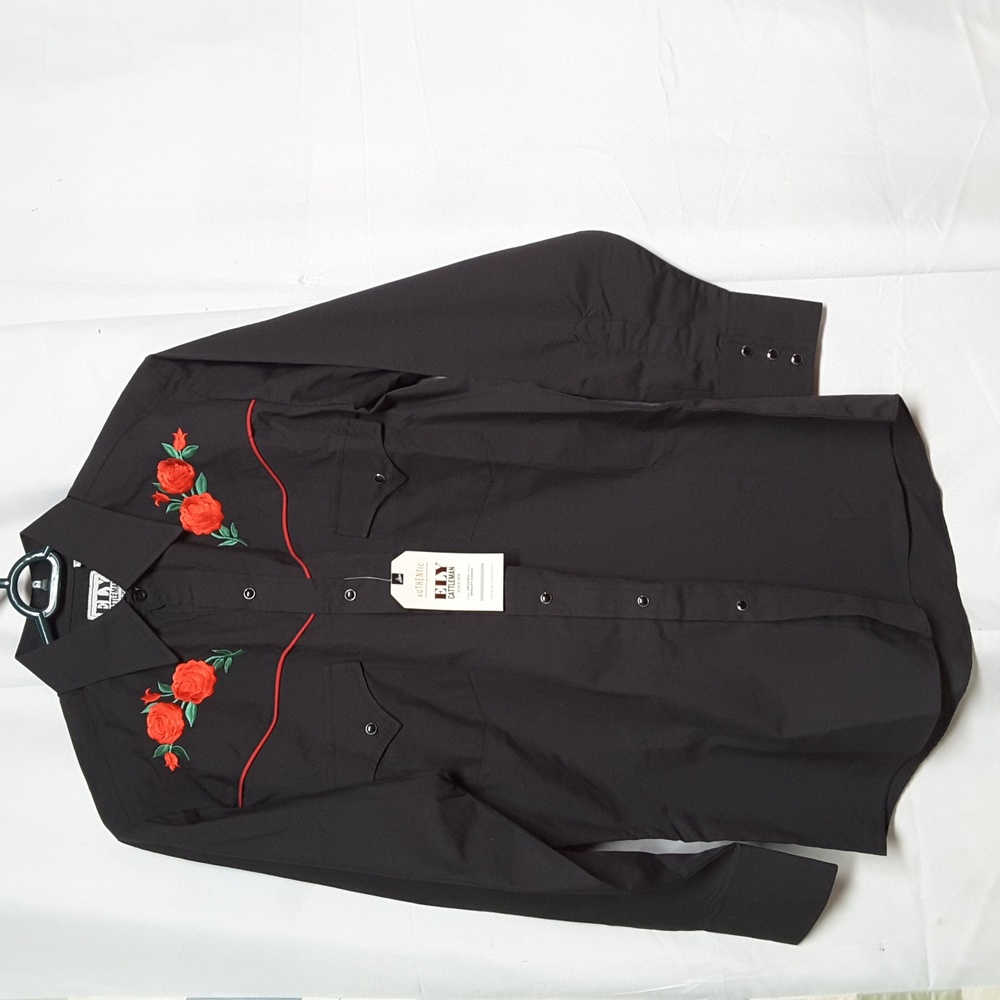 Ely Cattleman small black red roses